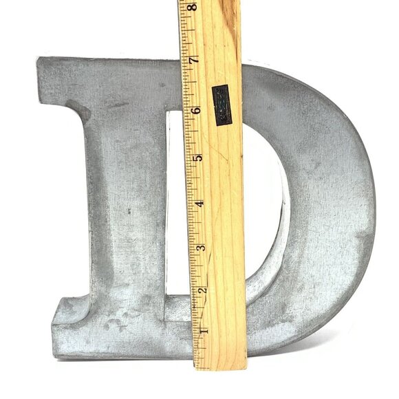 Tin Box Letter D Rustic Primitive Hanging 7" Tall 3 Dimensional - Picture 3 of 5